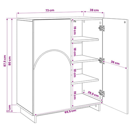Skoskab 73 x 38 x 87,5 cm Konstrueret træ Sonoma-eg