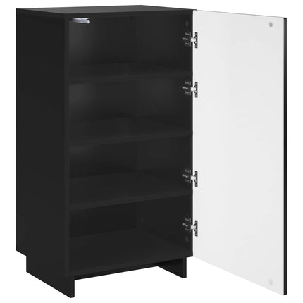 Sko skab 48 x 38 x 87,5 cm Konstrueret træ Sort
