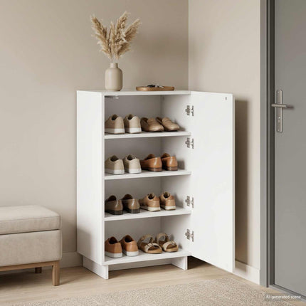 Sko skab 48 x 38 x 87,5 cm Konstrueret træ Hvid højglans