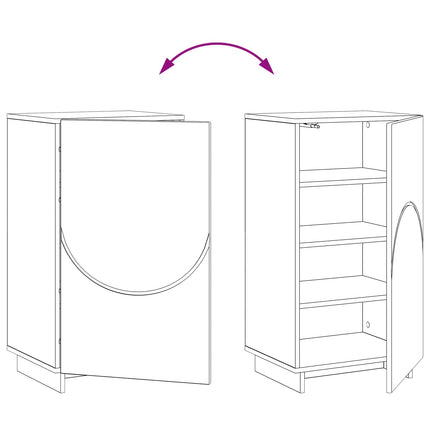 Sko skab 48 x 38 x 87,5 cm Konstrueret træ Artisan-eg