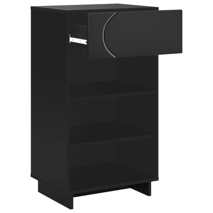 Sko skab 48 x 38 x 87,5 cm Konstrueret træ Sort