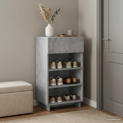 Sko skab 48 x 38 x 87,5 cm Konstrueret træ Betongrå