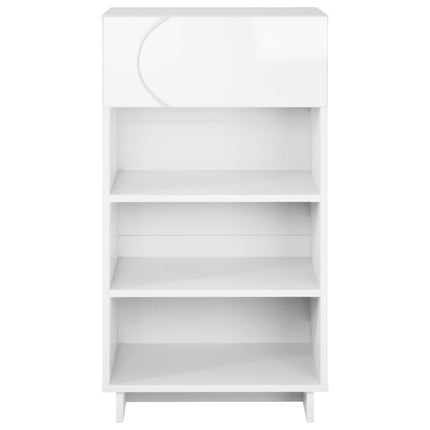 Sko skab 48 x 38 x 87,5 cm Konstrueret træ Hvid højglans