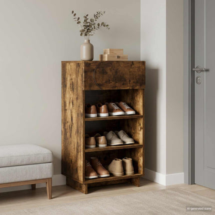 Sko skab 48 x 38 x 87,5 cm Konstrueret træ Røget eg