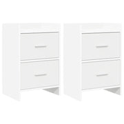 Sengeborde 2 pcs Hvid 40 x 30 x 60 cm Konstrueret træ