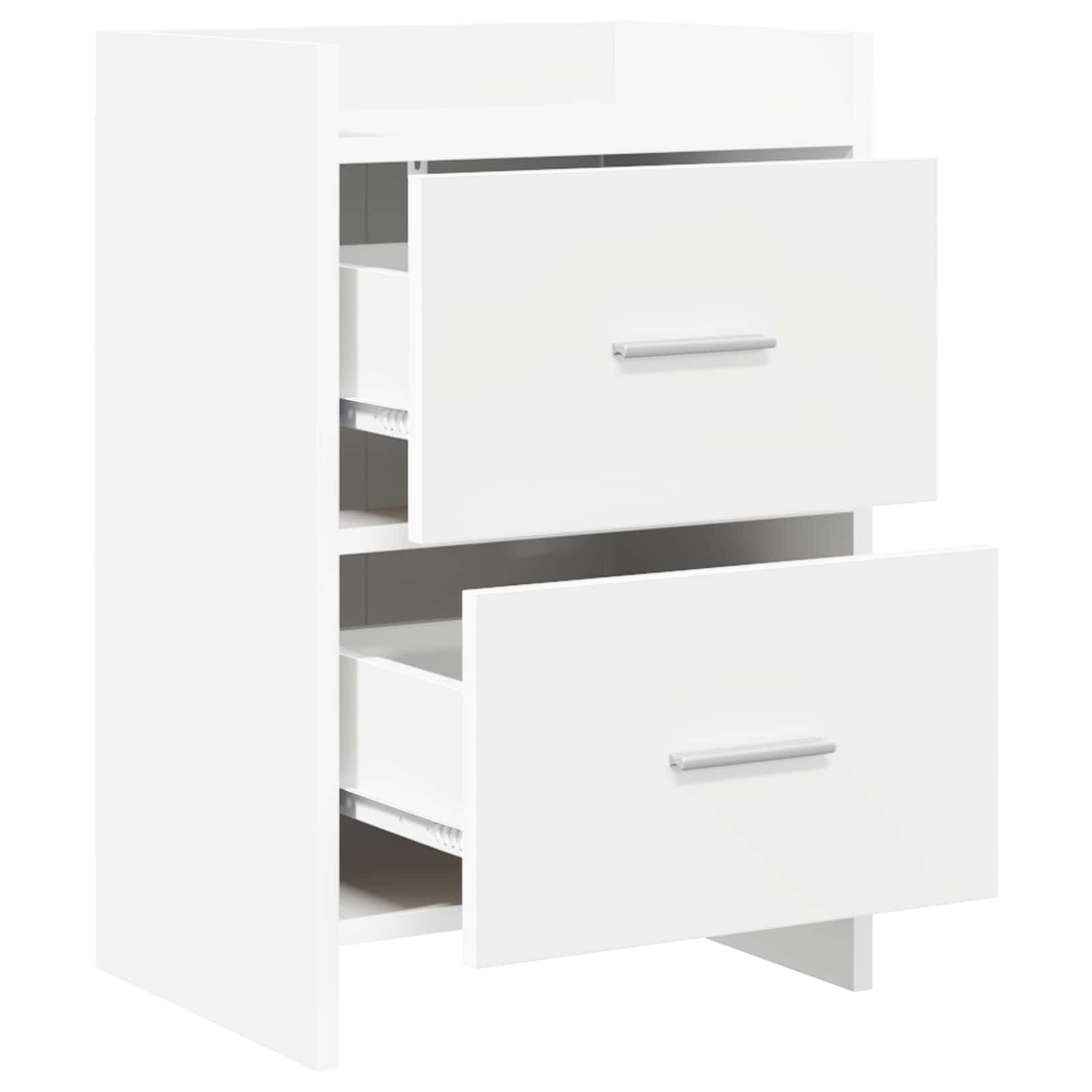 Sengeborde 2 pcs Hvid 40 x 30 x 60 cm Konstrueret træ