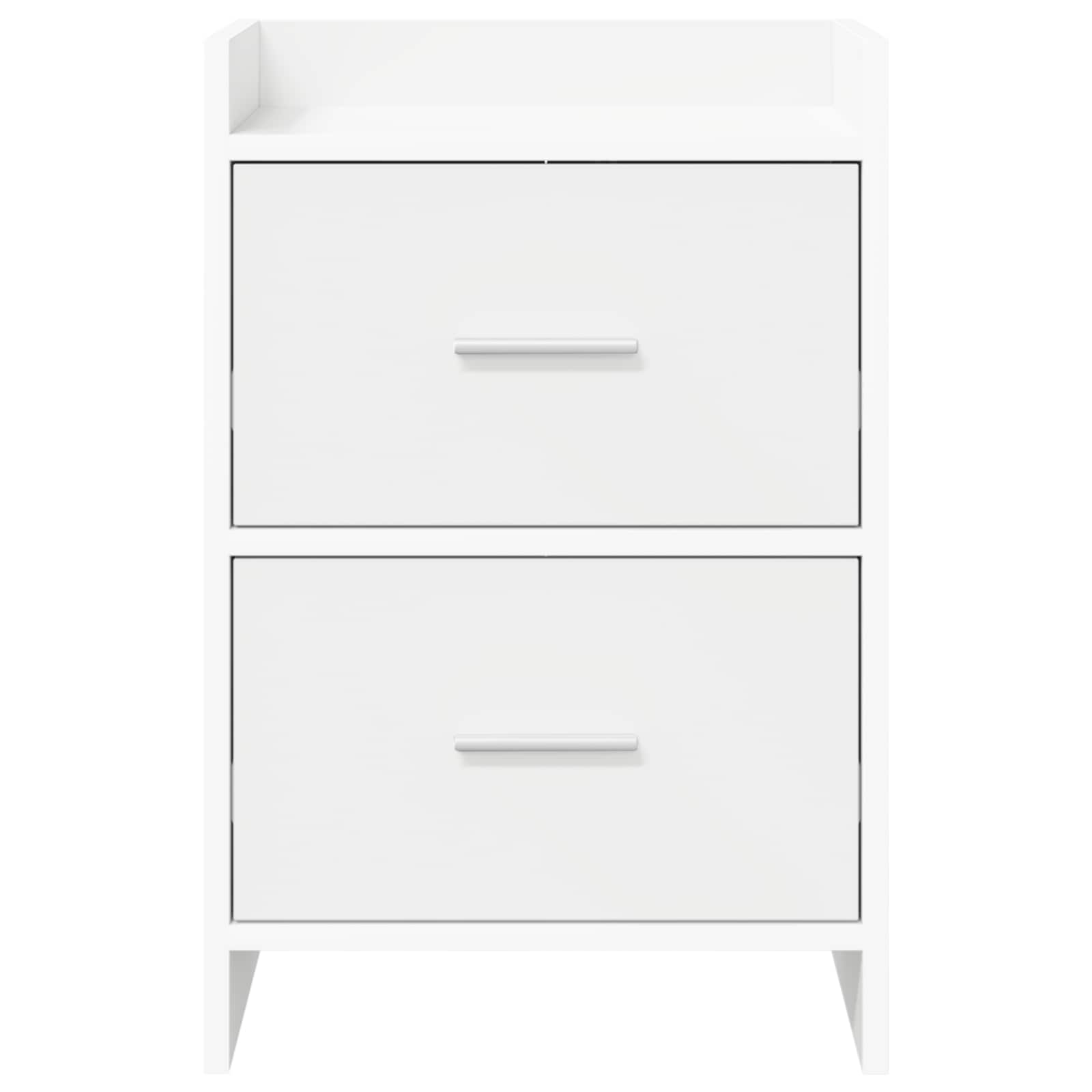 Sengeborde 2 pcs Hvid 40 x 30 x 60 cm Konstrueret træ