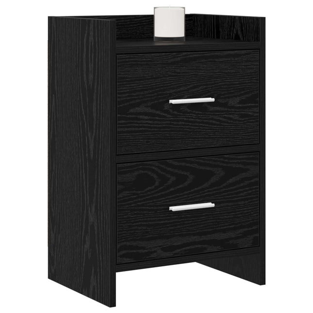 Sengeborde 2 pcs Sort eg 40 x 30 x 60 cm Konstrueret træ