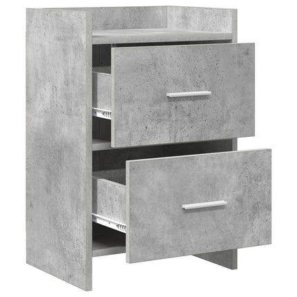 Sengeborde 2 pcs Betongrå 40 x 30 x 60 cm Konstrueret træ
