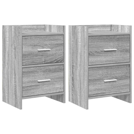 Sengeborde 2 pcs Grå Sonoma 40 x 30 x 60 cm Konstrueret træ
