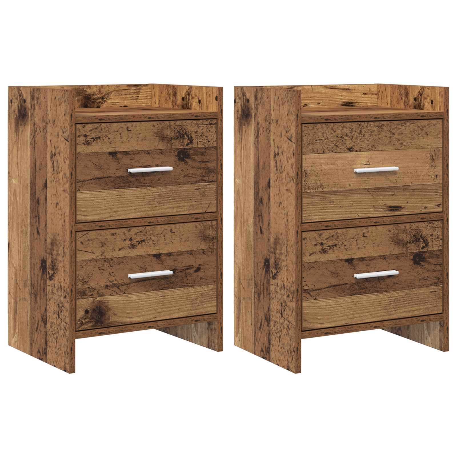 Sengeborde 2 pcs Gammelt træ 40 x 30 x 60 cm Konstrueret træ