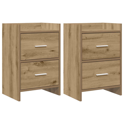 Sengeborde 2 stk. Artisan-eg 40 x 30 x 60 cm Konstrueret træ