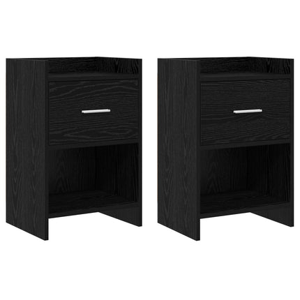 Sengeborde 2 pcs Sort eg 40 x 30 x 60 cm Konstrueret træ