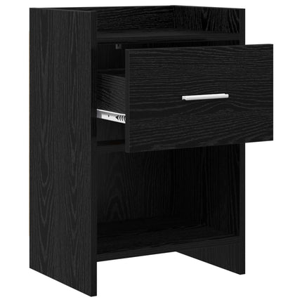 Sengeborde 2 pcs Sort eg 40 x 30 x 60 cm Konstrueret træ