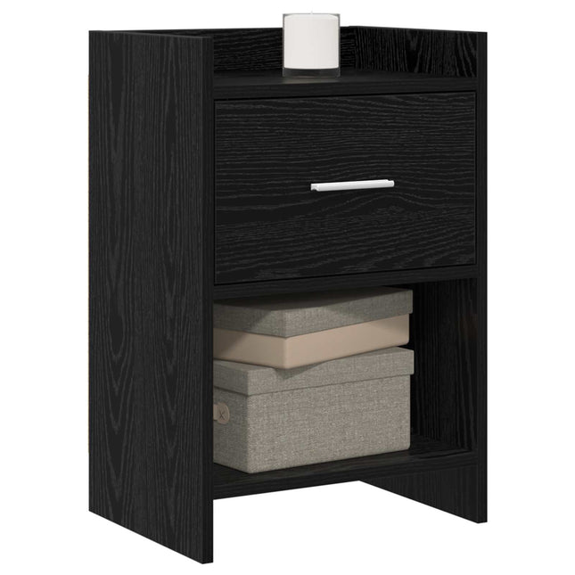 Sengeborde 2 pcs Sort eg 40 x 30 x 60 cm Konstrueret træ