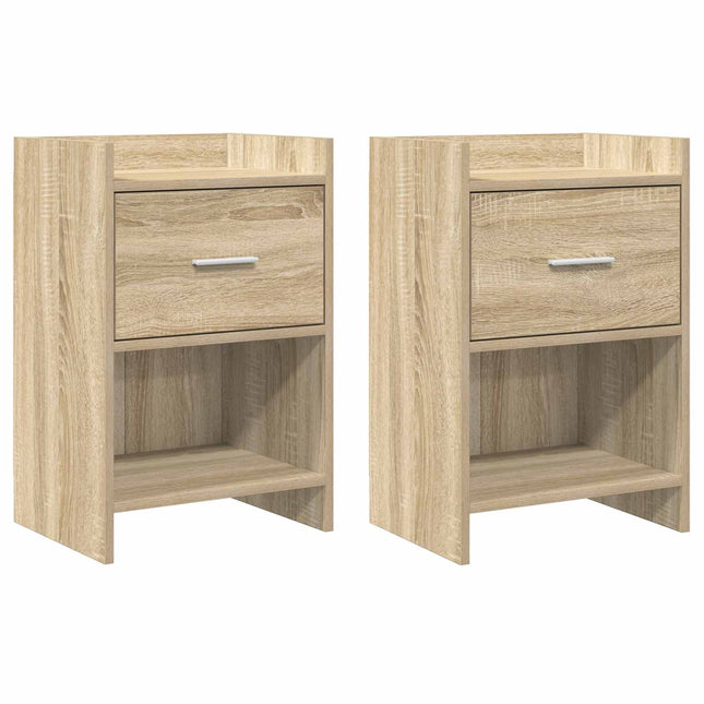 Sengeborde 2 pcs Sonoma-eg 40 x 30 x 60 cm Konstrueret træ