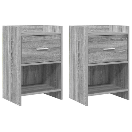 Sengeborde 2 pcs Grå Sonoma 40 x 30 x 60 cm Konstrueret træ