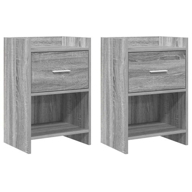 Sengeborde 2 pcs Grå Sonoma 40 x 30 x 60 cm Konstrueret træ