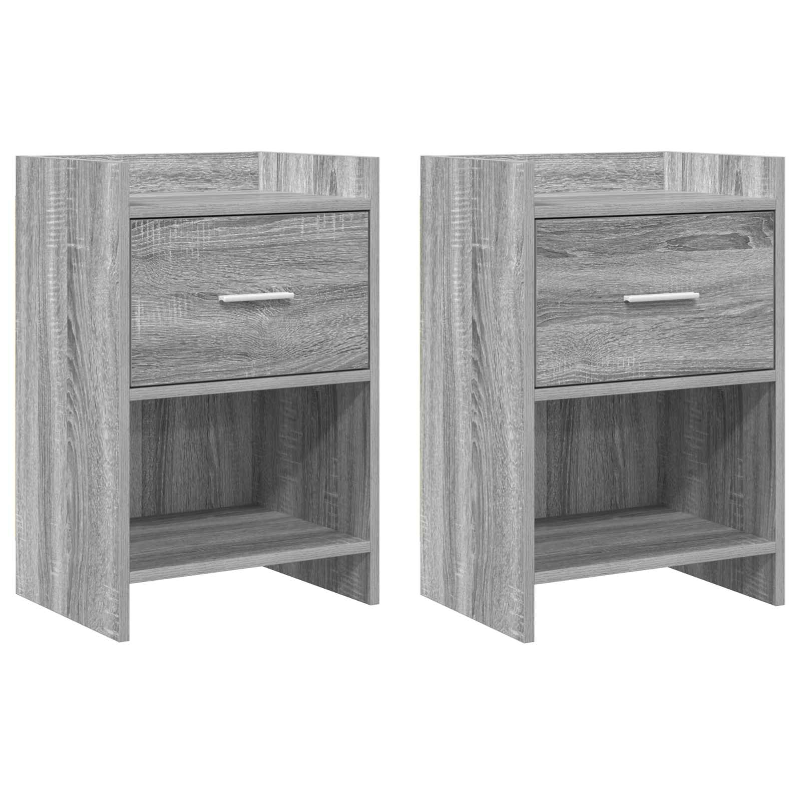 Sengeborde 2 pcs Grå Sonoma 40 x 30 x 60 cm Konstrueret træ