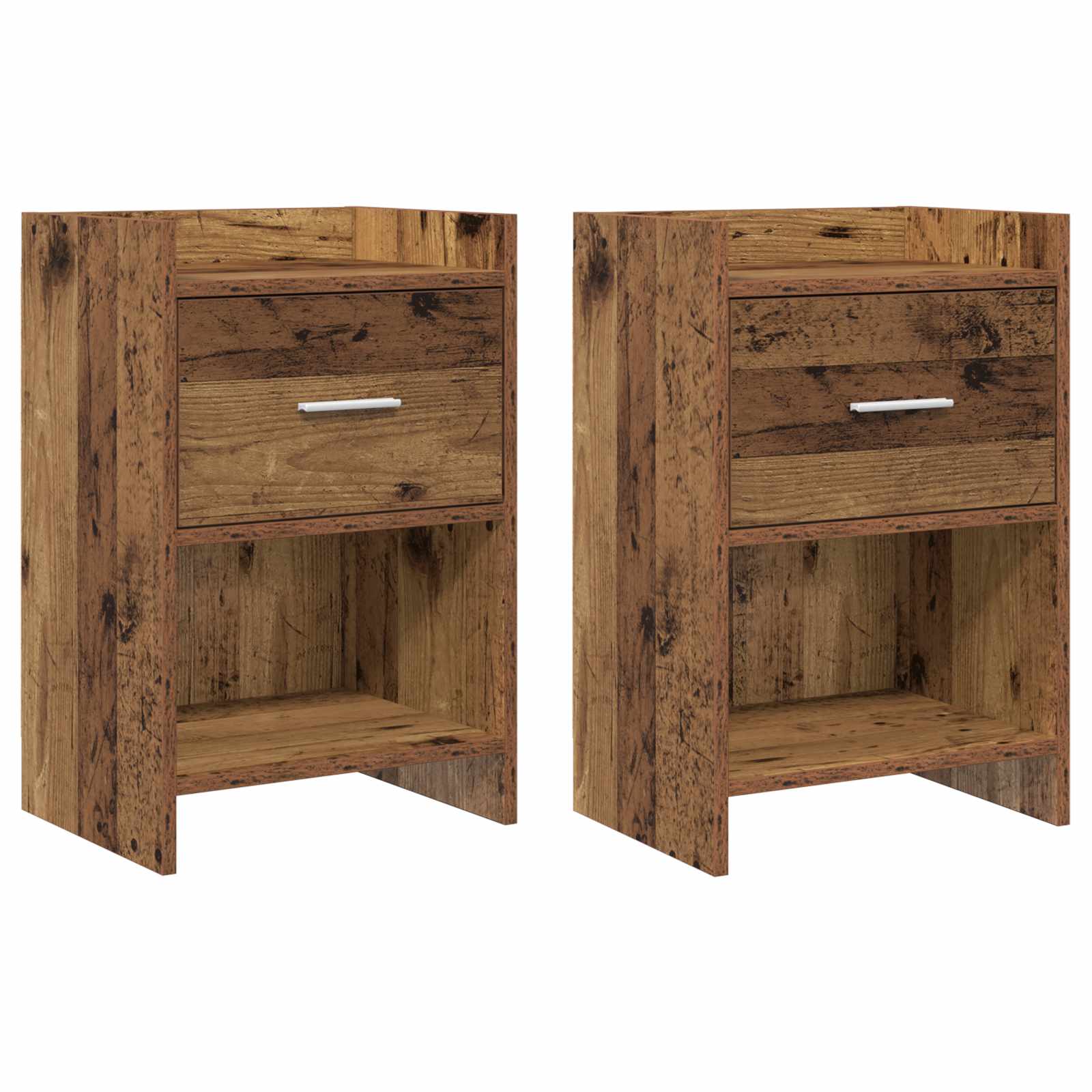 Sengeborde 2 pcs Gammelt træ 40 x 30 x 60 cm Konstrueret træ