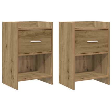 Sengeborde 2 stk. Artisan-eg 40 x 30 x 60 cm Konstrueret træ