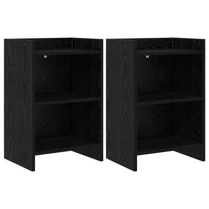 Sengeborde 2 pcs Sort eg 40 x 30 x 60 cm Konstrueret træ