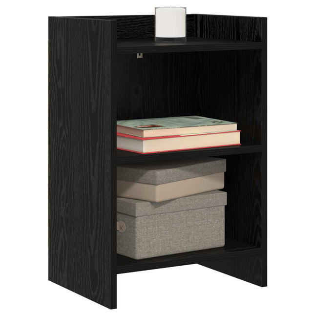 Sengeborde 2 stk. Sort eg 40 x 30 x 60 cm Konstrueret træ
