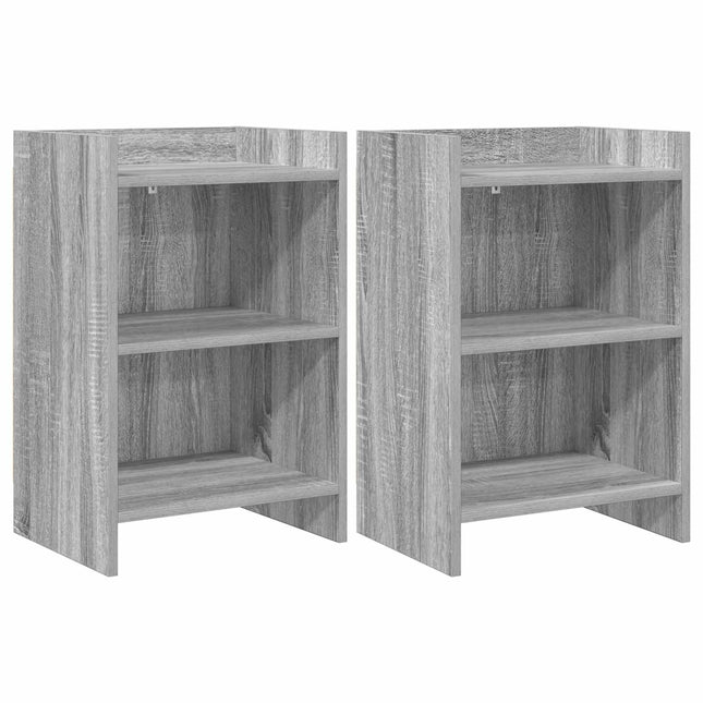 Sengeborde 2 pcs Grå Sonoma 40 x 30 x 60 cm Konstrueret træ