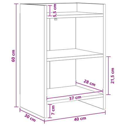 Sengeborde 2 stk. Artisan-eg 40 x 30 x 60 cm Konstrueret træ