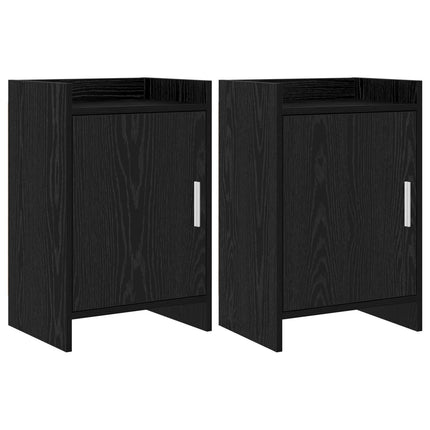 Sengeborde 2 pcs Sort eg 40 x 30 x 60 cm Konstrueret træ
