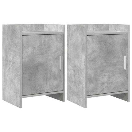 Sengeborde 2 pcs Betongrå 40 x 30 x 60 cm Konstrueret træ