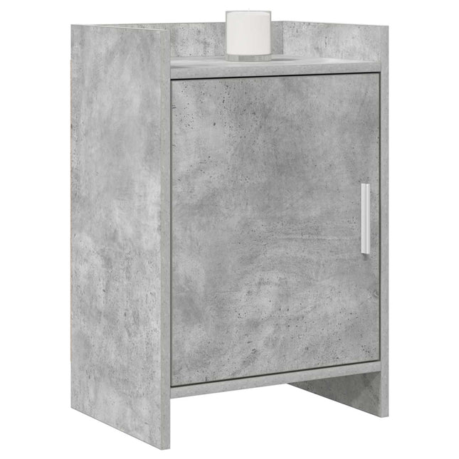 Sengeborde 2 pcs Betongrå 40 x 30 x 60 cm Konstrueret træ