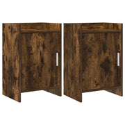 Sengeborde 2 pcs Røget eg 40 x 30 x 60 cm Konstrueret træ