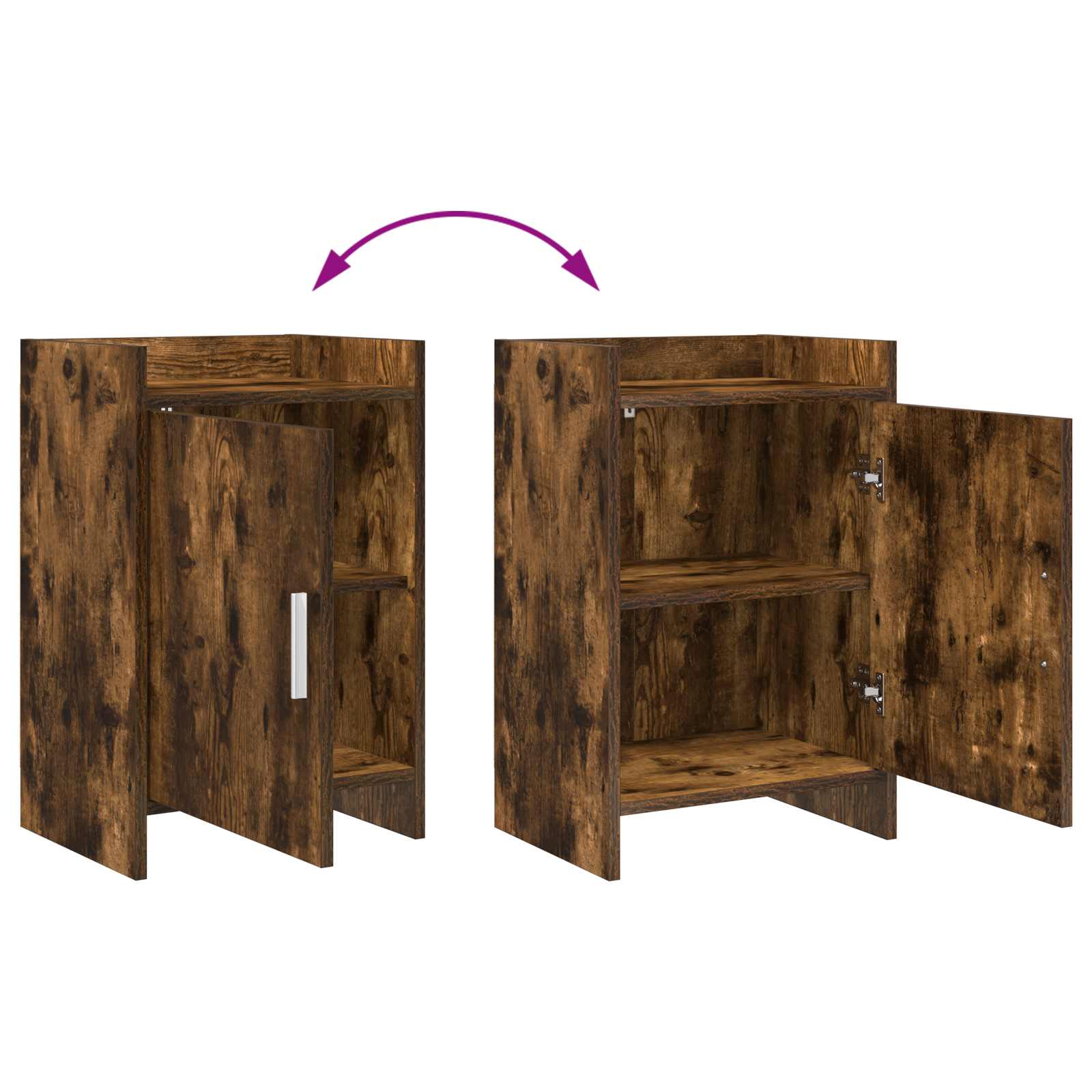 Sengeborde 2 pcs Røget eg 40 x 30 x 60 cm Konstrueret træ