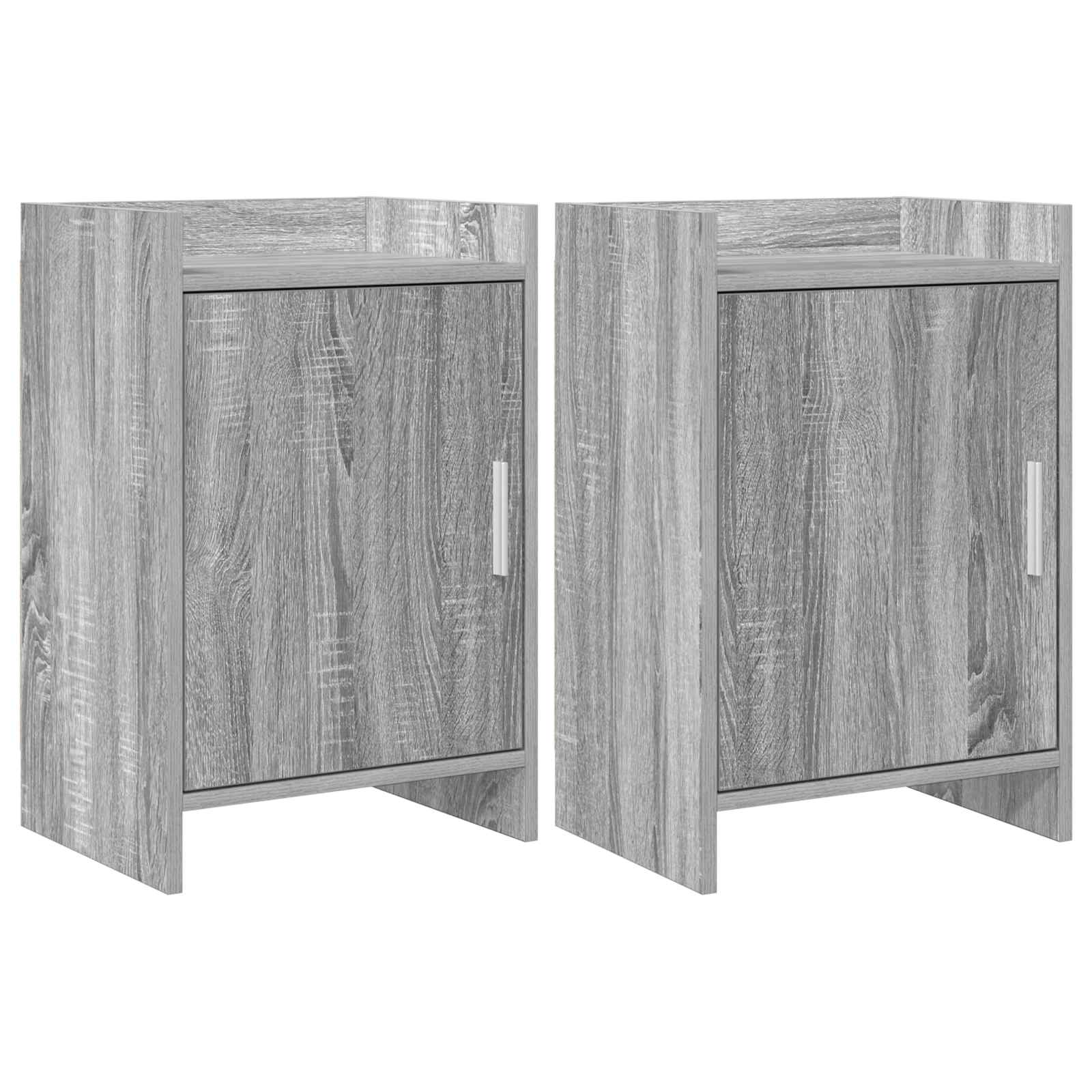 Sengeborde 2 pcs Grå Sonoma 40 x 30 x 60 cm Konstrueret træ