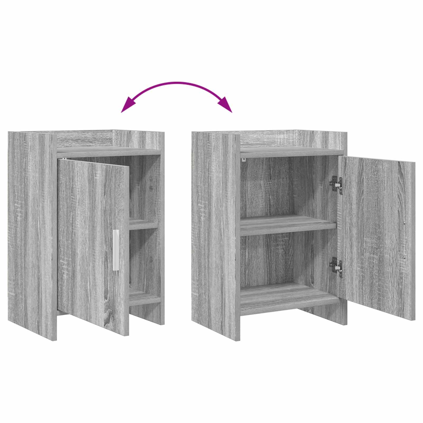 Sengeborde 2 pcs Grå Sonoma 40 x 30 x 60 cm Konstrueret træ