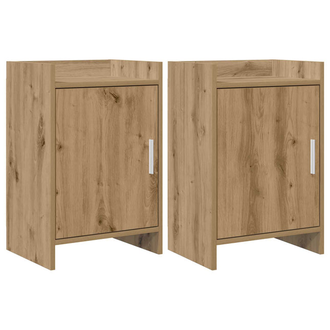 Sengeborde 2 stk. Artisan-eg 40 x 30 x 60 cm Konstrueret træ