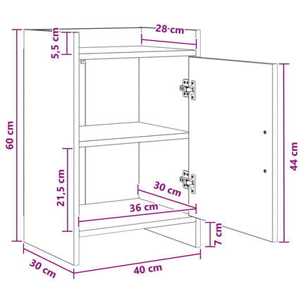 Sengeborde 2 stk. Artisan-eg 40 x 30 x 60 cm Konstrueret træ