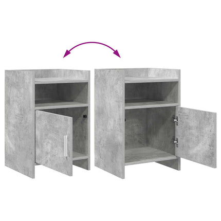Sengeborde 2 pcs Betongrå 40 x 36 x 60 cm Konstrueret træ