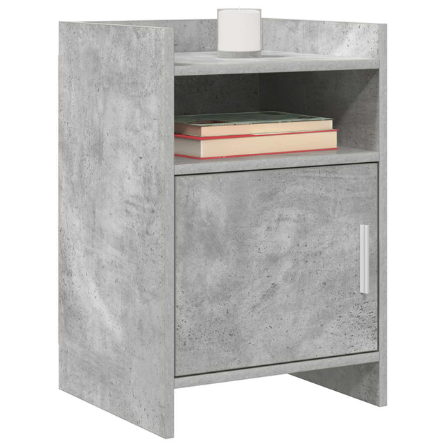 Sengeborde 2 pcs Betongrå 40 x 36 x 60 cm Konstrueret træ