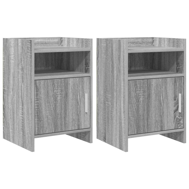 Sengeborde 2 pcs Grå Sonoma 40 x 36 x 60 cm Konstrueret træ