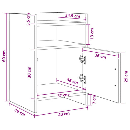 Sengeborde 2 pcs Gammelt træ 40 x 36 x 60 cm Konstrueret træ