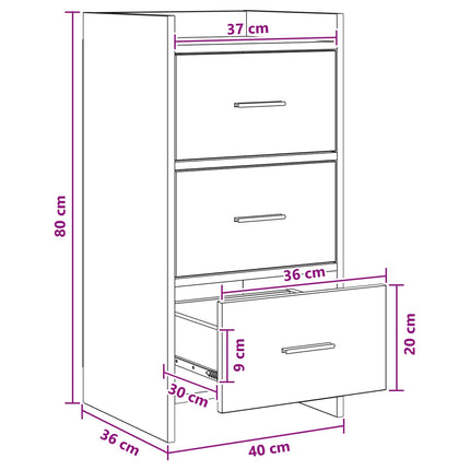 Sideboard Sort eg 40 x 36 x 80 cm Konstrueret træ