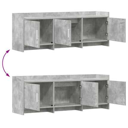TV-skab 130 x 33 x 47 cm Betongrå Konstrueret træ