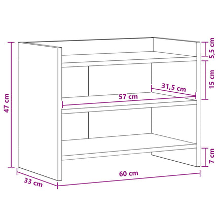 TV-skab 60 x 33 x 47 cm Betongrå Konstrueret træ