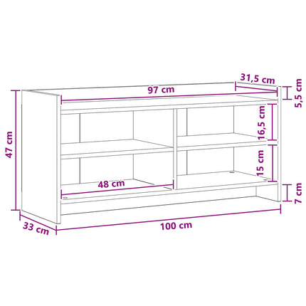 TV-skab 100 x 33 x 47 cm Grå Sonoma Konstrueret træ