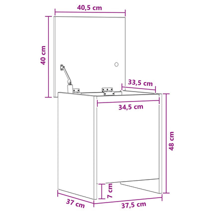 Opbevaringskiste Røget eg 40 x 40 x 50 cm Konstrueret træ