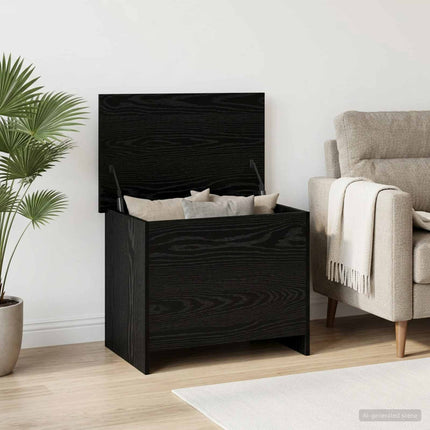 Opbevaringskiste Sort eg 60 x 40 x 50 cm Konstrueret træ