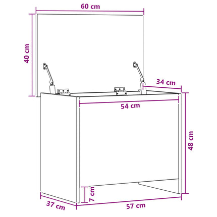 Opbevaringskiste Betongrå 60 x 40 x 50 cm Konstrueret træ