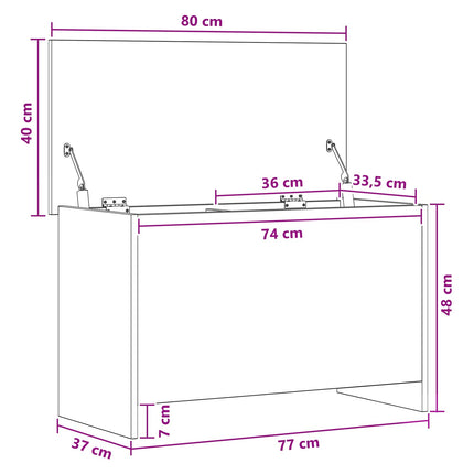 Opbevaringskiste Gammelt træ 80 x 40 x 50 cm Konstrueret træ